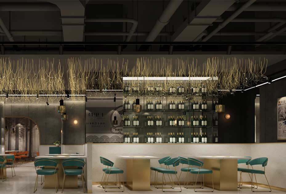 嘴巴爷餐厅内设计效果图