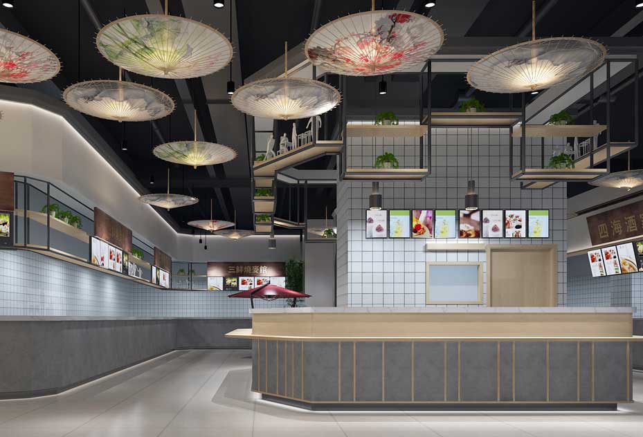 美食城档口餐饮店设计效果图